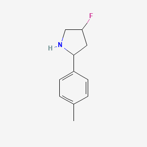 molecular formula C11H14FN B13156051 4-Fluoro-2-(4-methylphenyl)pyrrolidine 