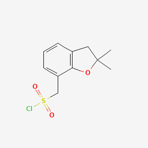 molecular formula C11H13ClO3S B13156057 (2,2-Dimethyl-2,3-dihydro-1-benzofuran-7-yl)methanesulfonyl chloride 