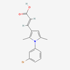 molecular formula C15H14BrNO2 B13156065 (2E)-3-[1-(3-bromophenyl)-2,5-dimethyl-1H-pyrrol-3-yl]acrylic acid 