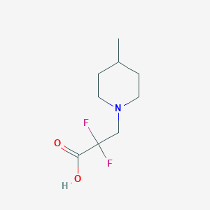 molecular formula C9H15F2NO2 B13156107 2,2-Difluoro-3-(4-methylpiperidin-1-yl)propanoic acid 