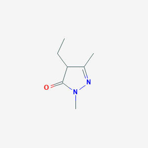 molecular formula C7H12N2O B13156143 4-ethyl-1,3-dimethyl-4,5-dihydro-1H-pyrazol-5-one 