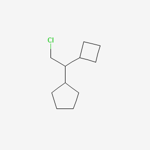 molecular formula C11H19Cl B13156157 (2-Chloro-1-cyclobutylethyl)cyclopentane 