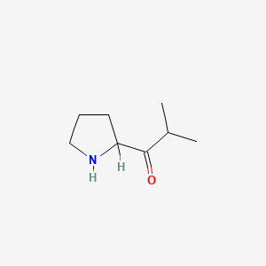 molecular formula C8H15NO B13156197 2-Methyl-1-(pyrrolidin-2-yl)propan-1-one 