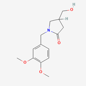 molecular formula C14H19NO4 B1315626 1-[(3,4-Dimethoxyphenyl)methyl]-4-(hydroxymethyl)pyrrolidin-2-one CAS No. 96449-62-6