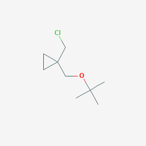 molecular formula C9H17ClO B13156279 1-[(tert-Butoxy)methyl]-1-(chloromethyl)cyclopropane 