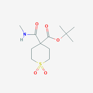 molecular formula C12H21NO5S B13156294 Tert-butyl 4-(methylcarbamoyl)-1,1-dioxothiane-4-carboxylate 