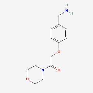 molecular formula C13H18N2O3 B13156311 2-[4-(Aminomethyl)phenoxy]-1-(morpholin-4-yl)ethan-1-one 