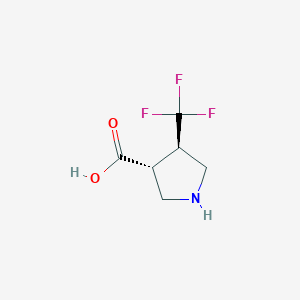 molecular formula C6H8F3NO2 B13156329 (3R,4R)-4-(trifluoromethyl)pyrrolidine-3-carboxylic acid 