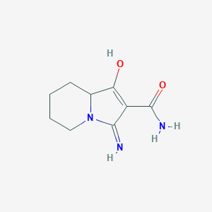 molecular formula C9H13N3O2 B13156343 3-Amino-1-oxo-1,5,6,7,8,8a-hexahydroindolizine-2-carboxamide 