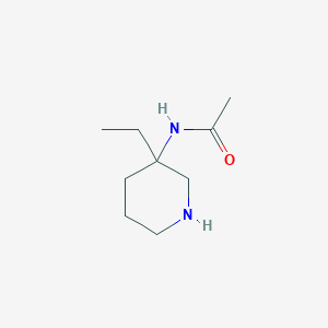 molecular formula C9H18N2O B13156365 N-(3-Ethylpiperidin-3-yl)acetamide 