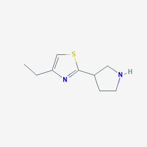 molecular formula C9H14N2S B13156372 4-Ethyl-2-(pyrrolidin-3-yl)-1,3-thiazole 