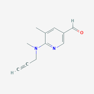 molecular formula C11H12N2O B13156386 5-Methyl-6-[methyl(prop-2-YN-1-YL)amino]pyridine-3-carbaldehyde 