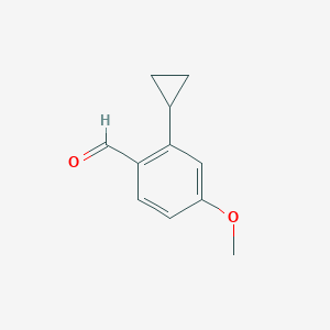 molecular formula C11H12O2 B13156446 2-Cyclopropyl-4-methoxybenzaldehyde 