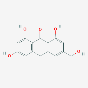 molecular formula C15H12O5 B13156477 1,3,8-Trihydroxy-6-(hydroxymethyl)anthracen-9(10H)-one CAS No. 61350-20-7