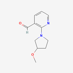 molecular formula C11H14N2O2 B13156502 2-(3-Methoxypyrrolidin-1-yl)pyridine-3-carbaldehyde 