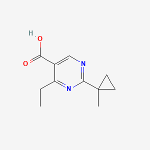 molecular formula C11H14N2O2 B13156512 4-Ethyl-2-(1-methylcyclopropyl)pyrimidine-5-carboxylic acid 