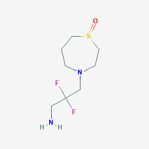 molecular formula C8H16F2N2OS B13156531 4-(3-Amino-2,2-difluoropropyl)-1lambda4,4-thiazepan-1-one 