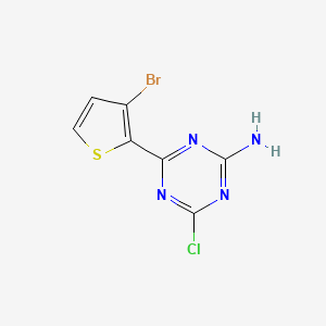 molecular formula C7H4BrClN4S B13156548 4-(3-Bromothiophen-2-YL)-6-chloro-1,3,5-triazin-2-amine 