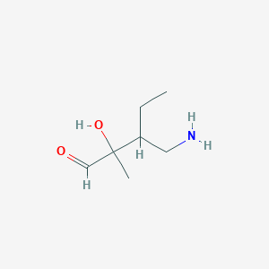 molecular formula C7H15NO2 B13156657 3-(Aminomethyl)-2-hydroxy-2-methylpentanal 