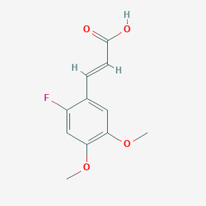 molecular formula C11H11FO4 B13156674 3-(2-Fluoro-4,5-dimethoxyphenyl)acrylic acid 