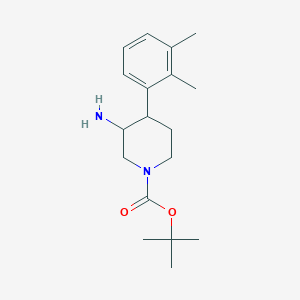 molecular formula C18H28N2O2 B13156675 Tert-butyl 3-amino-4-(2,3-dimethylphenyl)piperidine-1-carboxylate 