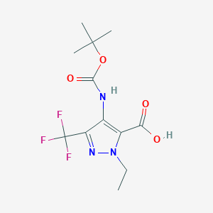 4-{[(tert-butoxy)carbonyl]amino}-1-ethyl-3-(trifluoromethyl)-1H-pyrazole-5-carboxylic acid