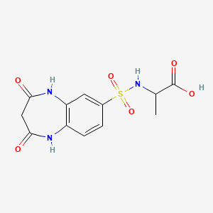 2-[[(2,4-Dioxo-2,3,4,5-tetrahydro-1H-1,5-benzodiazepin-7-yl)sulfonyl]amino]propanoic acid