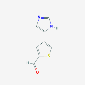 molecular formula C8H6N2OS B13156734 4-(1H-Imidazol-4-YL)thiophene-2-carbaldehyde 