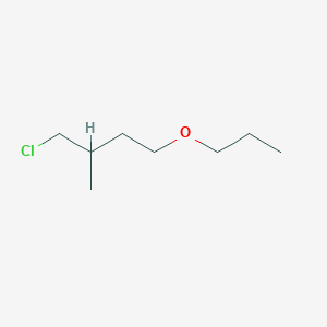 molecular formula C8H17ClO B13156752 1-Chloro-2-methyl-4-propoxybutane 