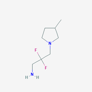 molecular formula C8H16F2N2 B13156756 2,2-Difluoro-3-(3-methylpyrrolidin-1-yl)propan-1-amine 