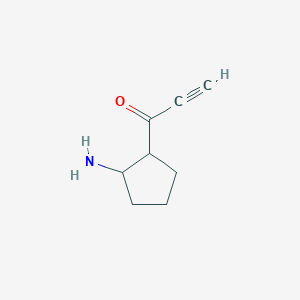 molecular formula C8H11NO B13156761 1-(2-Aminocyclopentyl)prop-2-yn-1-one 