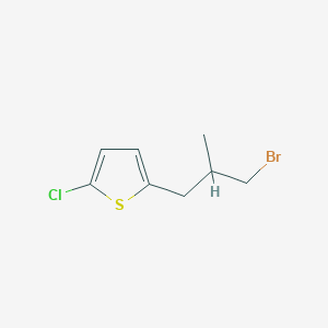 molecular formula C8H10BrClS B13156777 2-(3-Bromo-2-methylpropyl)-5-chlorothiophene 