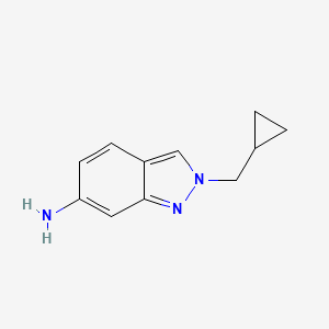 molecular formula C11H13N3 B13156817 2-(Cyclopropylmethyl)-2H-indazol-6-amine 