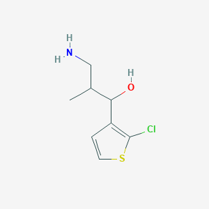 molecular formula C8H12ClNOS B13156823 3-Amino-1-(2-chlorothiophen-3-yl)-2-methylpropan-1-ol 