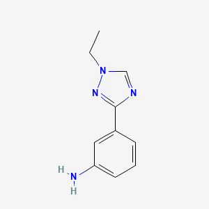 molecular formula C10H12N4 B13156840 3-(1-Ethyl-1H-1,2,4-triazol-3-YL)aniline 