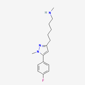 {5-[5-(4-fluorophenyl)-1-methyl-1H-pyrazol-3-yl]pentyl}(methyl)amine