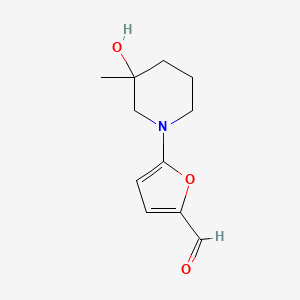 5-(3-Hydroxy-3-methylpiperidin-1-yl)furan-2-carbaldehyde