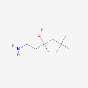 molecular formula C9H21NO B13156888 1-Amino-3,5,5-trimethylhexan-3-ol 