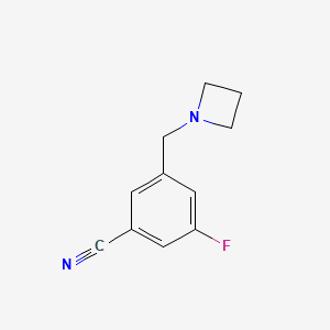 molecular formula C11H11FN2 B13156928 3-[(Azetidin-1-yl)methyl]-5-fluorobenzonitrile 