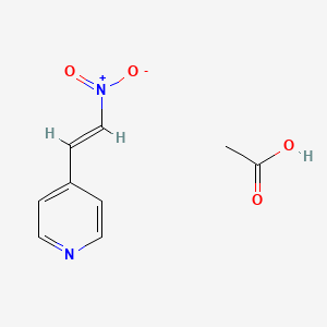 molecular formula C9H10N2O4 B13156966 4-(2-Nitroethenyl)pyridine; acetic acid 