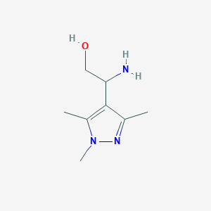 molecular formula C8H15N3O B13156967 2-amino-2-(1,3,5-trimethyl-1H-pyrazol-4-yl)ethan-1-ol 