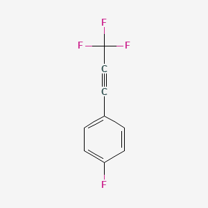 molecular formula C9H4F4 B13156971 1-Fluoro-4-(trifluoroprop-1-YN-1-YL)benzene 