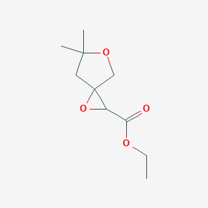 molecular formula C10H16O4 B13156973 Ethyl 6,6-dimethyl-1,5-dioxaspiro[2.4]heptane-2-carboxylate 