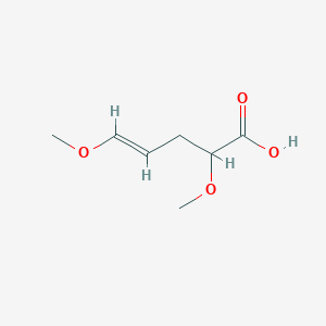 molecular formula C7H12O4 B13157021 (E)-2,5-Dimethoxypent-4-enoicacid 