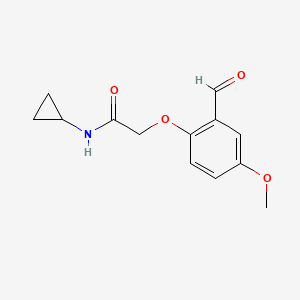 molecular formula C13H15NO4 B13157065 N-cyclopropyl-2-(2-formyl-4-methoxyphenoxy)acetamide 