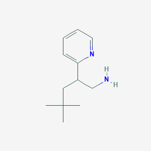 molecular formula C12H20N2 B13157090 4,4-Dimethyl-2-(pyridin-2-yl)pentan-1-amine CAS No. 1306605-97-9