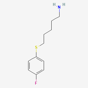 molecular formula C11H16FNS B13157109 1-[(5-Aminopentyl)sulfanyl]-4-fluorobenzene 