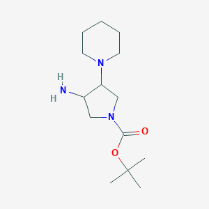 molecular formula C14H27N3O2 B13157176 Tert-butyl 3-amino-4-(piperidin-1-yl)pyrrolidine-1-carboxylate CAS No. 1303890-14-3