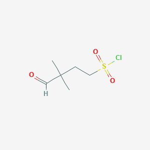 molecular formula C6H11ClO3S B13157192 3,3-Dimethyl-4-oxobutane-1-sulfonyl chloride 