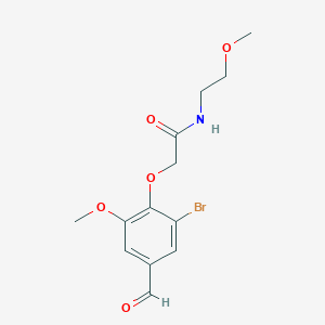 molecular formula C13H16BrNO5 B13157208 2-(2-bromo-4-formyl-6-methoxyphenoxy)-N-(2-methoxyethyl)acetamide 